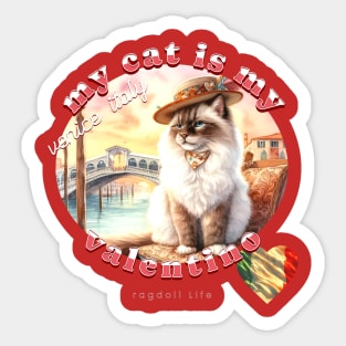 My Cat Is My Valentino Ragdoll Life 4ER Sticker